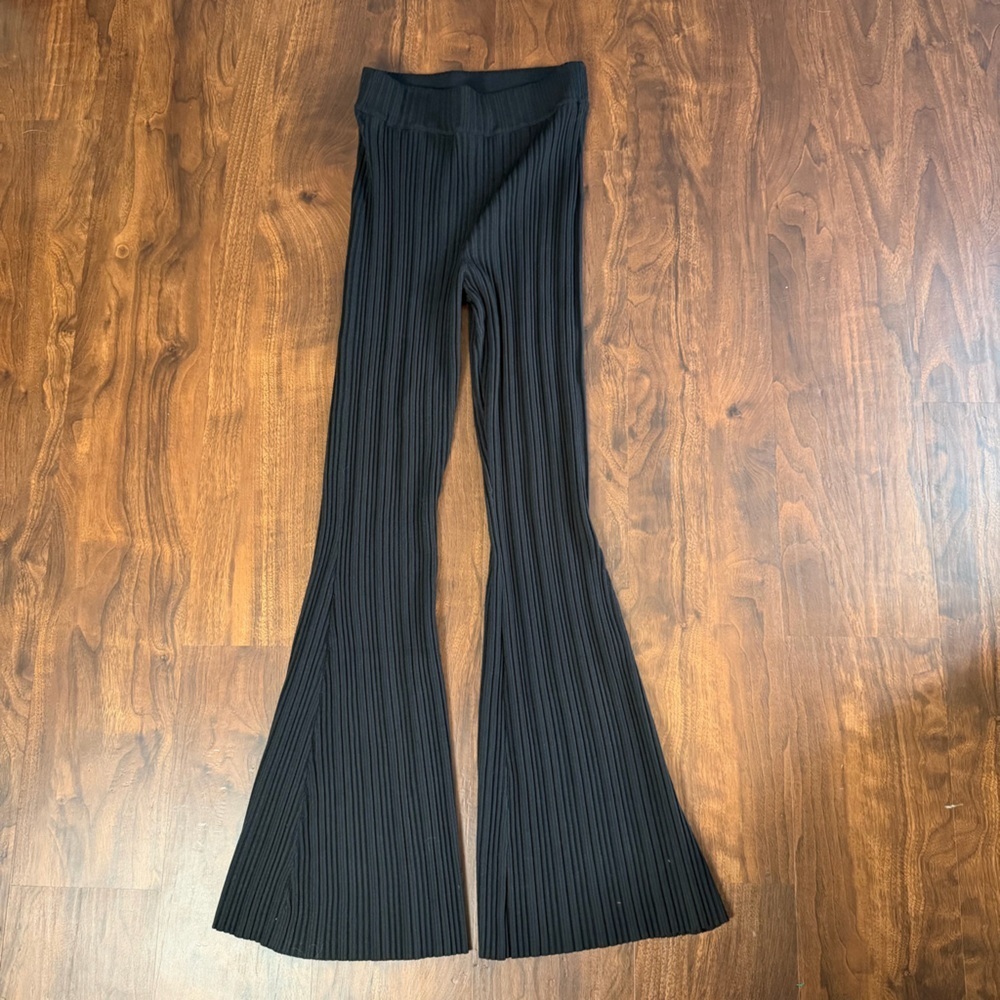 Express Black Knit Ribbed Trousers